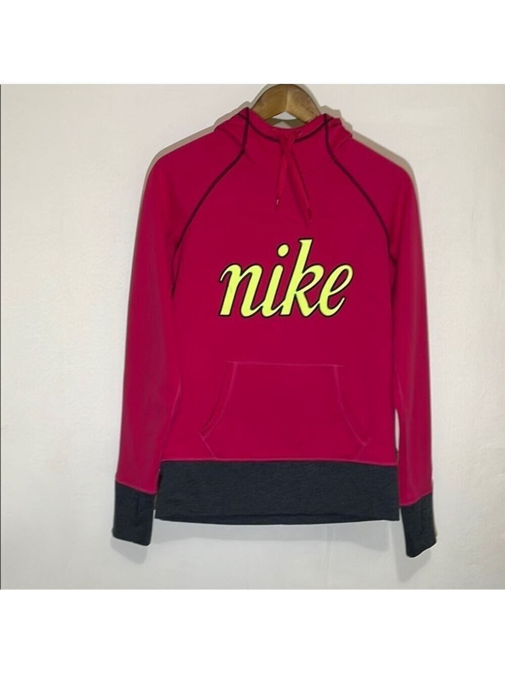 Nike Women’s Pink and Gray Hoodie Sz Small